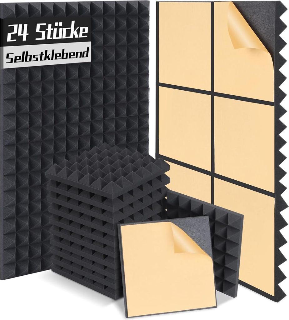 Akustikpaneele 30x30cm - Schallschutz Noppenschaum Selbstklebend für Studio und Büro
