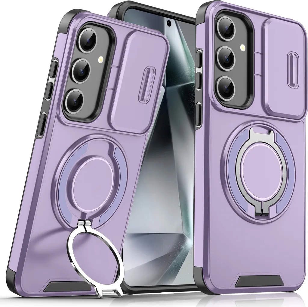 Cover Militare S25 Viola: Doppia Protezione e Supporto Magnetico
