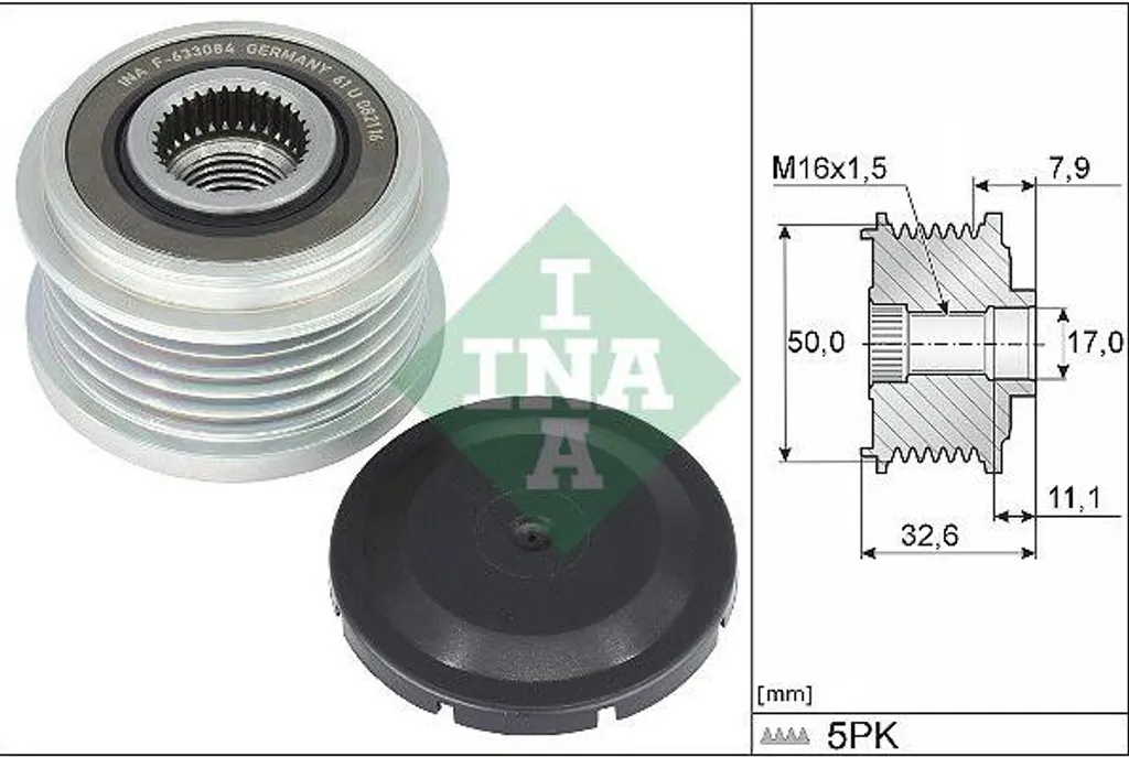 INA 535 0359 10 Puleggia Alternatore Mercedes 0009062209 Classe A B CLA