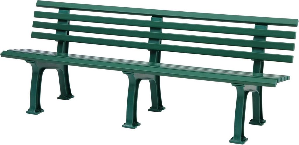 Gartenbank Antigua | 4-Sitzer | Grün | HxBxT 74x200x54cm | Witterungs- & UV-beständiger Kunststoff | Parkbank Sitzbank Außenbereich Garten Balko...