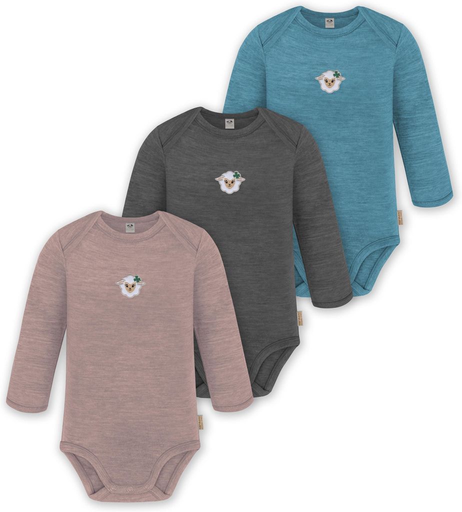 normani 3er Pack Baby Merino Body Langarm