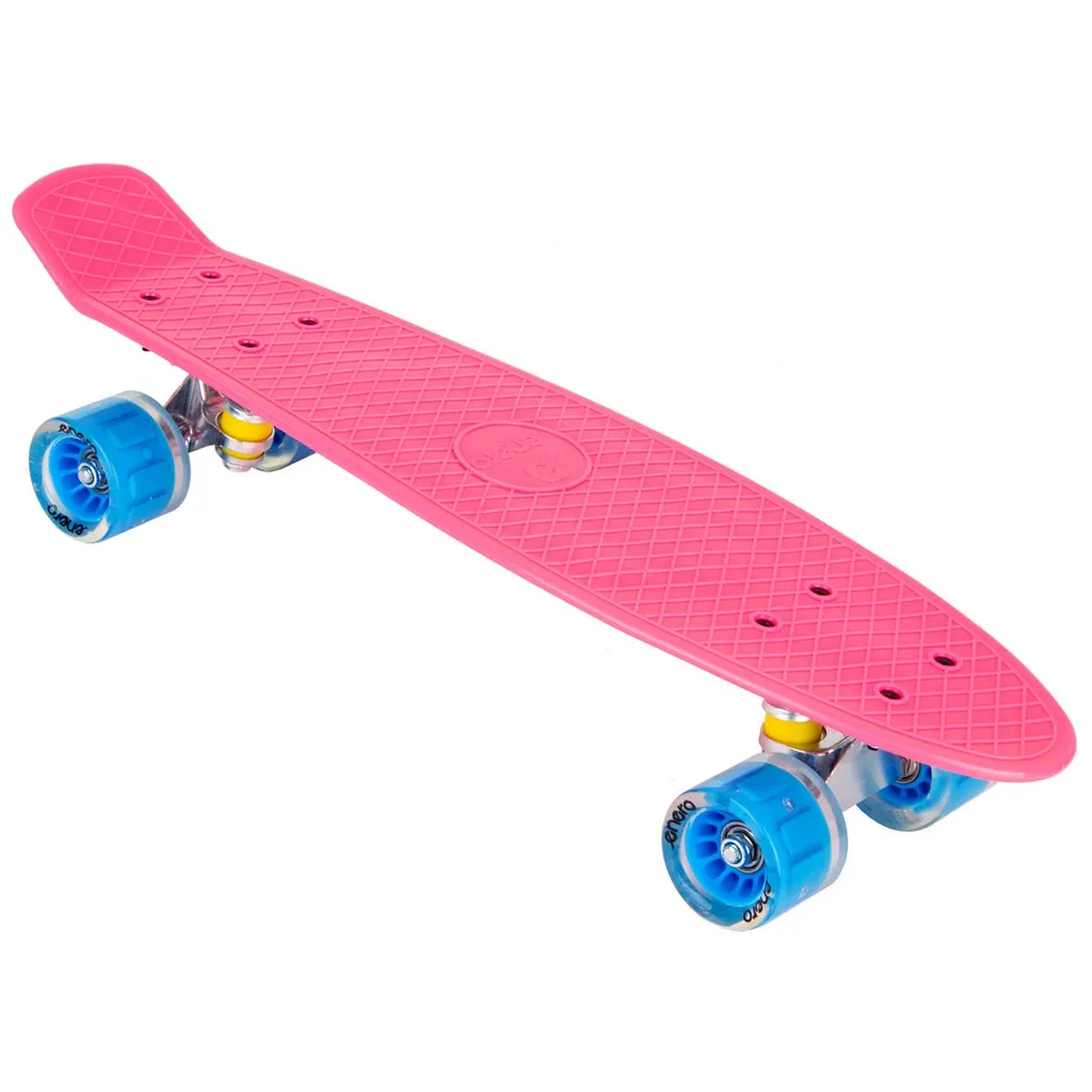 Pennyboard rose 56 cm ENERO roues lumineuses LED pour filles et ados