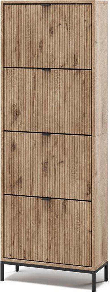 Benne à chaussures Vicco Eliza Chêne Viking 60x168cm avec 4 Image du produit 