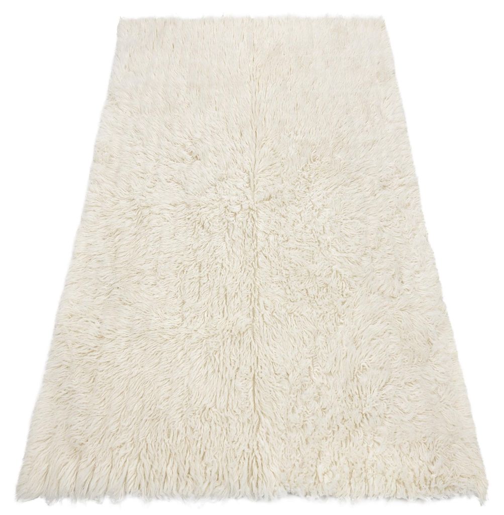 Flokati de lana - Cubrecamas, Tartán blanco 110x170 cm Imagen del producto 
