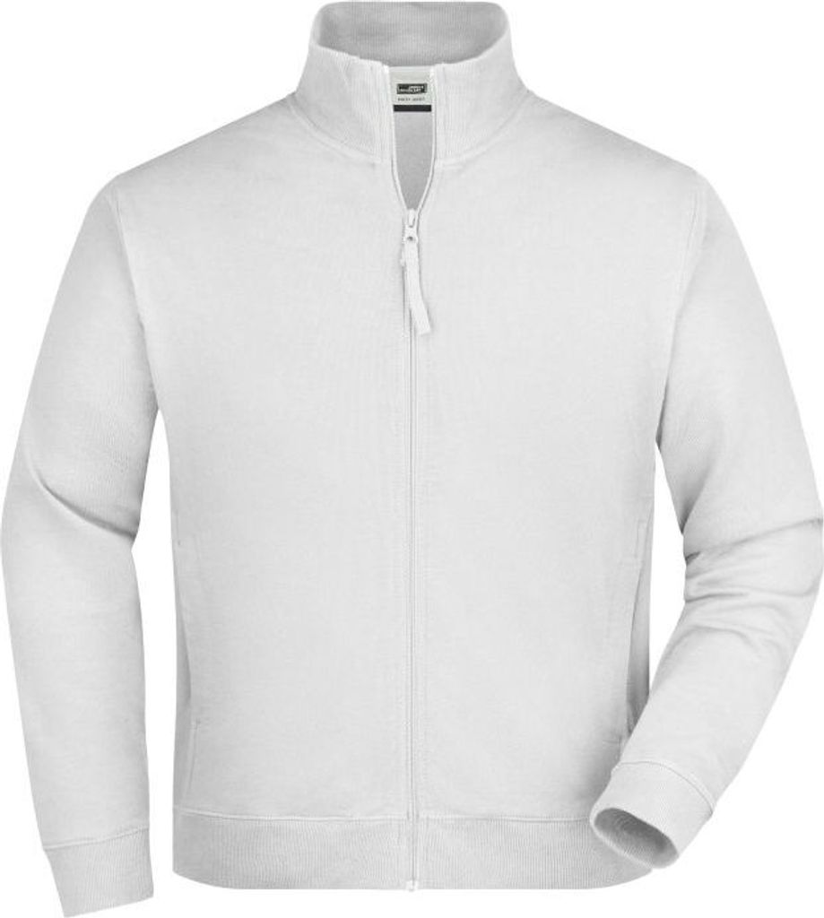 Klassische Sweatjacke aus French-Terry white, Gr. 3XL