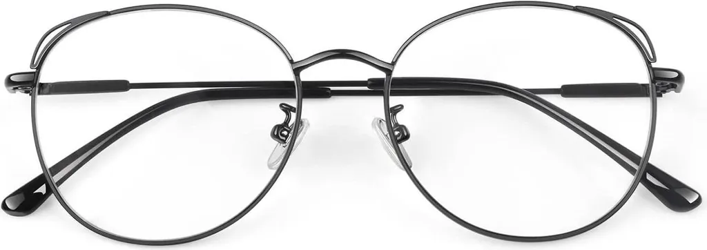 Lunettes vintage métal LINVO œil de chat avec verres clairs haute qualité