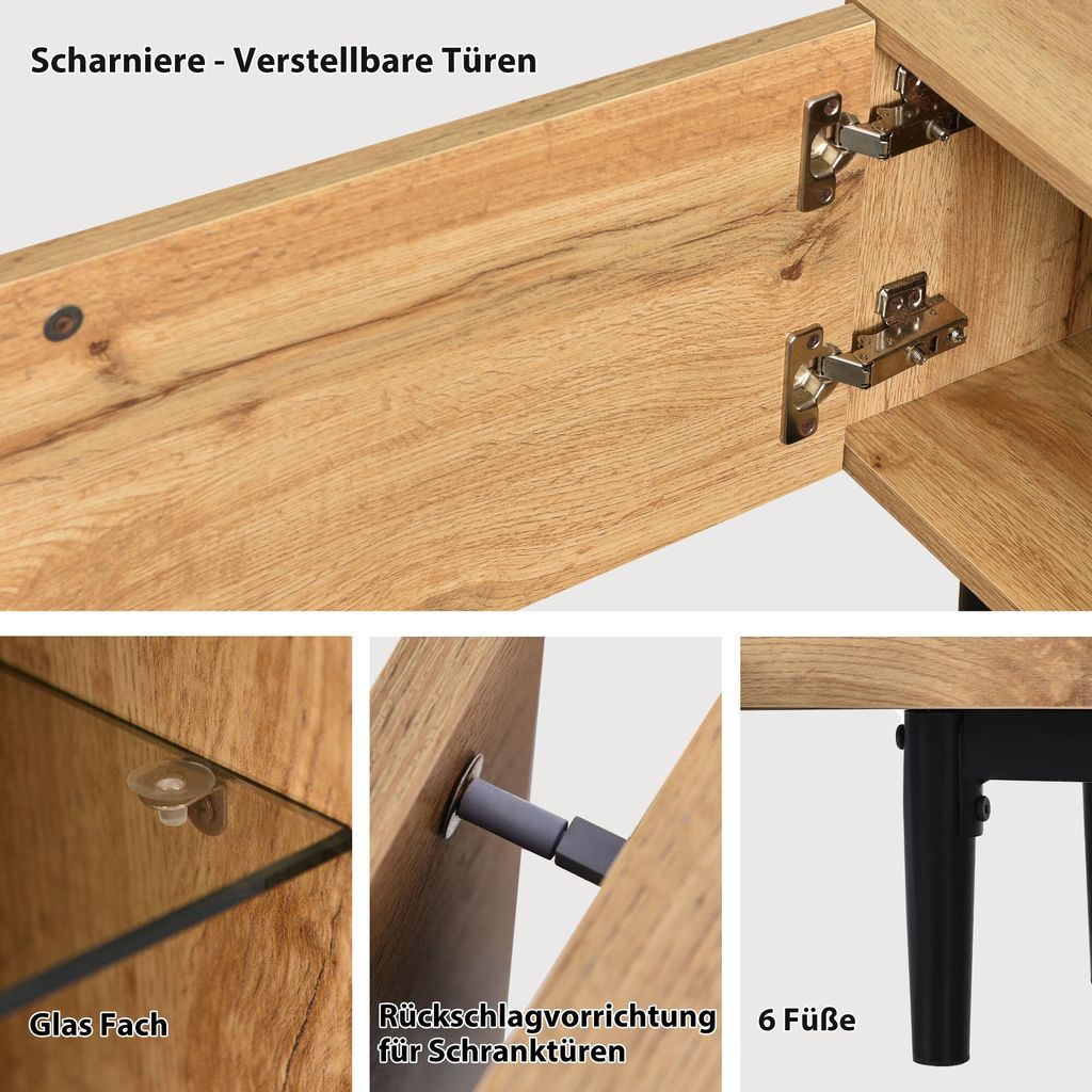 Merax TV-Lowboard, LED-Beleuchtung inkl. Fernbedienung, mit Produktbild 5