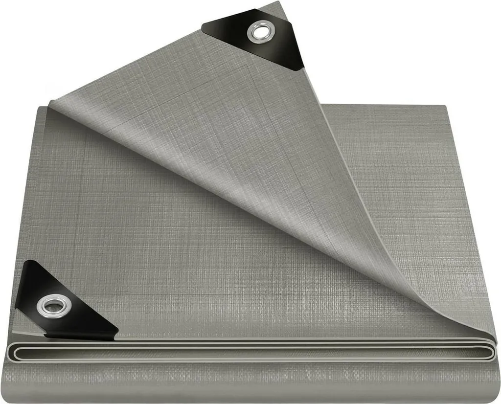 Bâche imperméable avec oeillets WOLTU 2x3m Gris, traitée anti-UV 280g