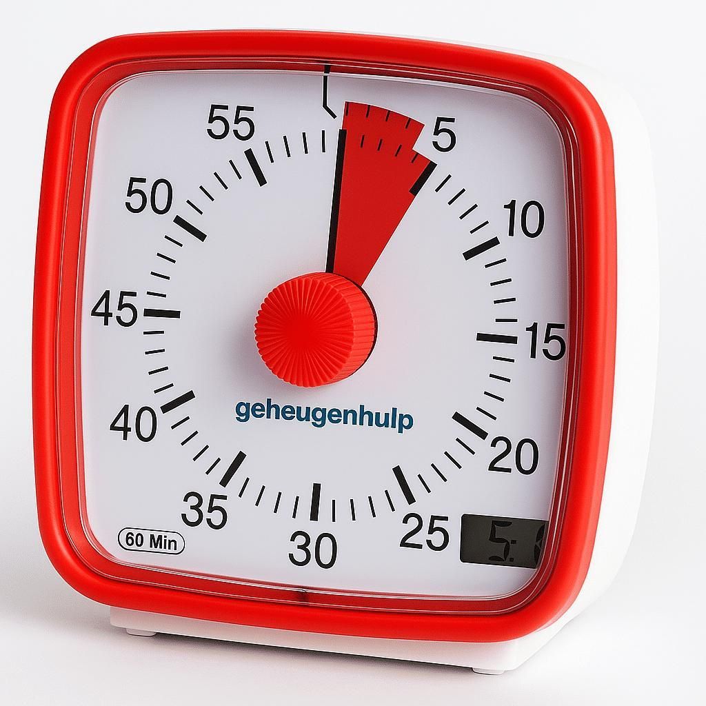 Visueller Timer mit roter Countdown-Scheibe und Alarm - Rot