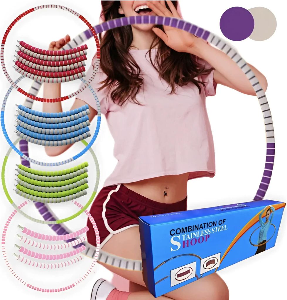 Hula Hoop Edelstahl-Reifen, vollständig befüllbar, weiche rutschfeste Schaumstoff-Ummantelung