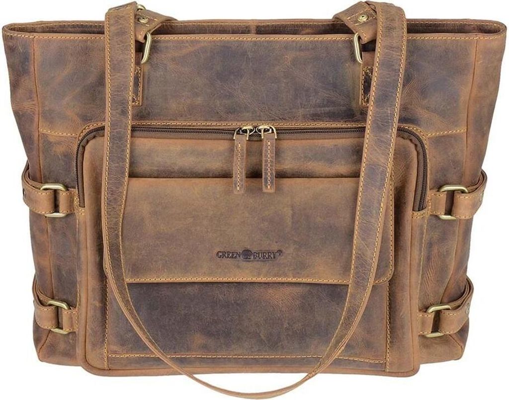 Greenburry Schultertasche Damentasche Leder braun Shopper Produktbild 