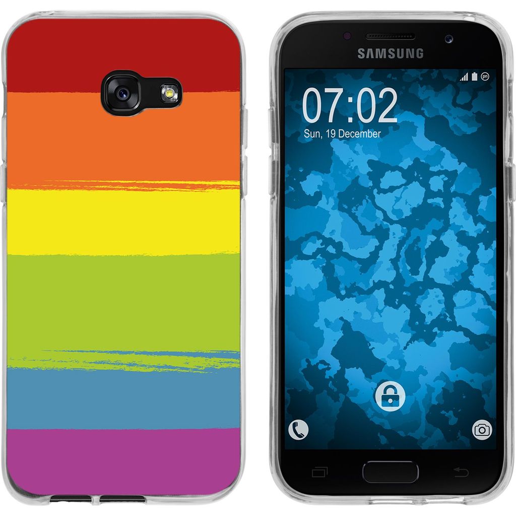 PhoneNatic Case kompatibel mit Samsung Galaxy A7 (2017) Silikon-Hülle pride Regenbogen M6