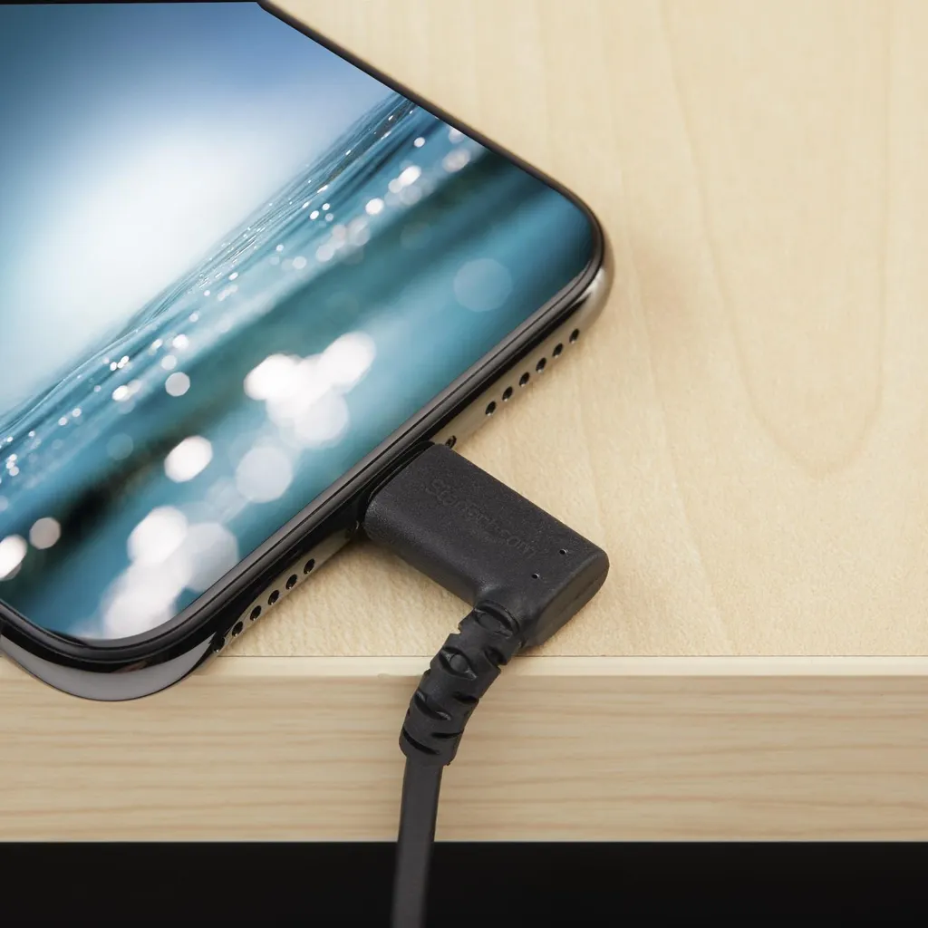 Câble de charge iPhone et iPad USB-A vers Lightning 1m coudé noir MFi - 4