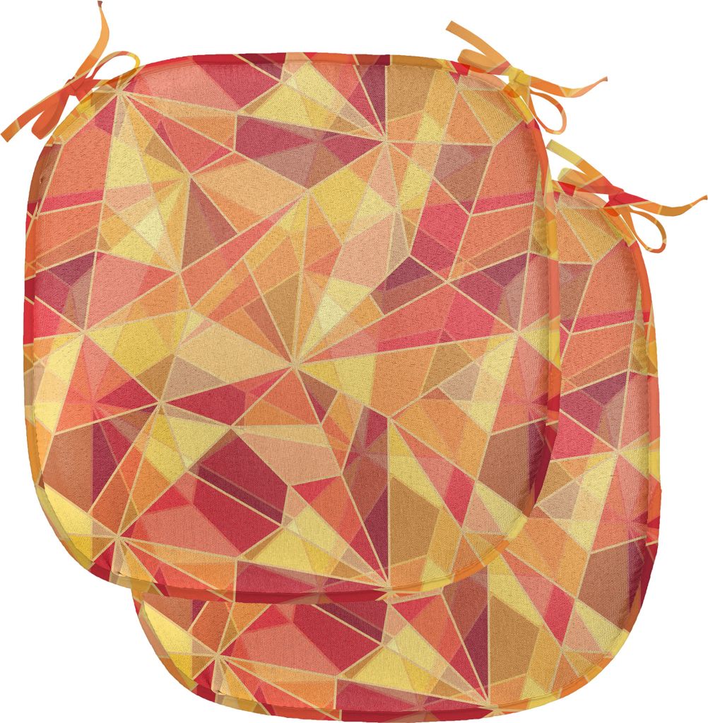ABAKUHAUS Abstrakt Polster für Esszimmerstühle, Mosaik Digital Stil, Dekoratives wasserfestes Kissen mit Riemen für Küchensitze, 40 cm x 40 cm-...