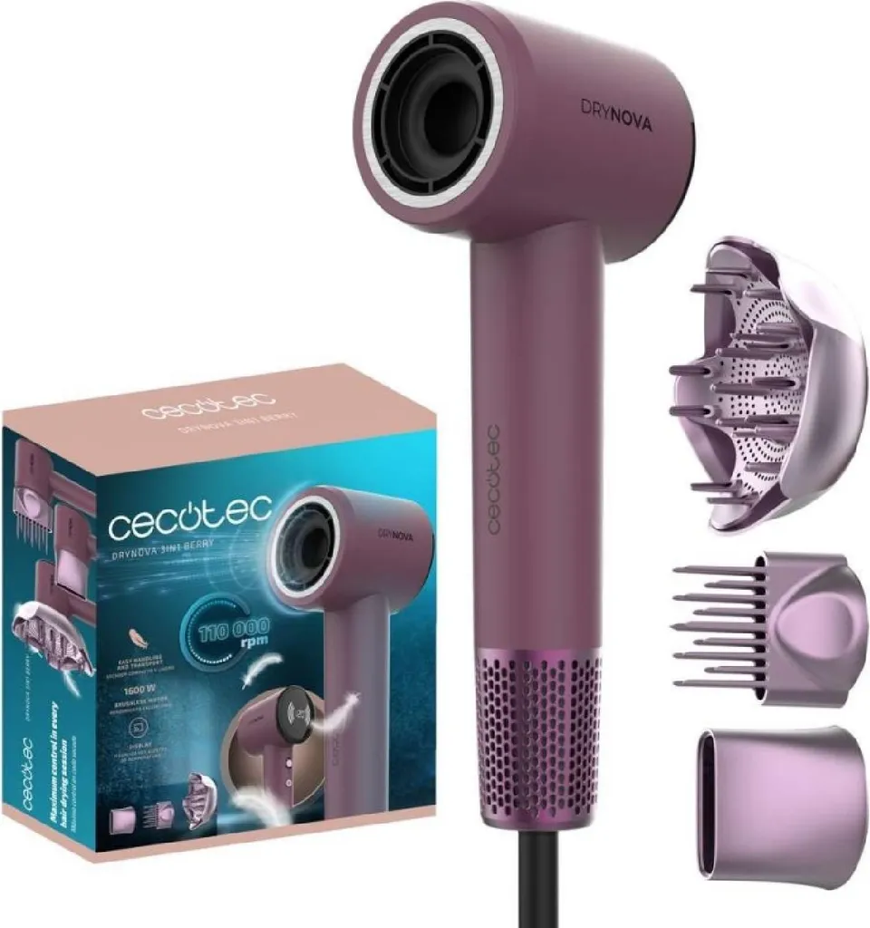 Sèche-cheveux de Voyage Puissant Cecotec DryNova 3in1 Berry Ultra Léger