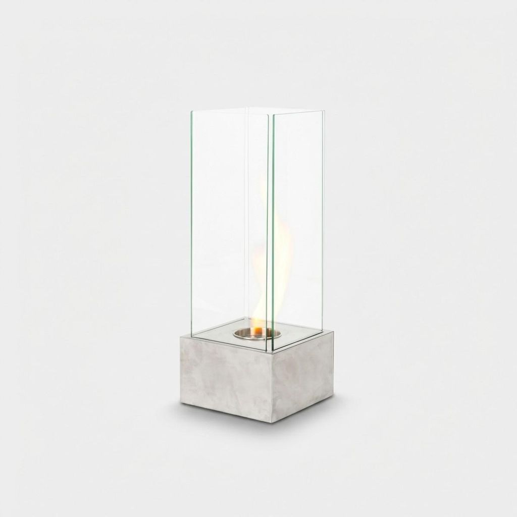Bioethanol-Standkamin im modernen Design 1,5 kW Glow - Grau