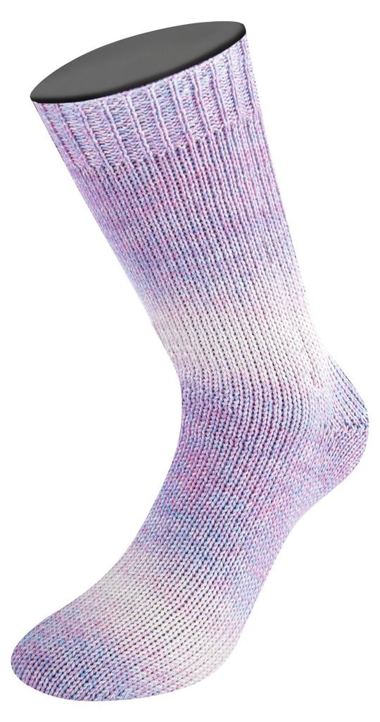 Lana Grossa - Woolycell Duo 6003 blaulila rosa creme Produktbild 