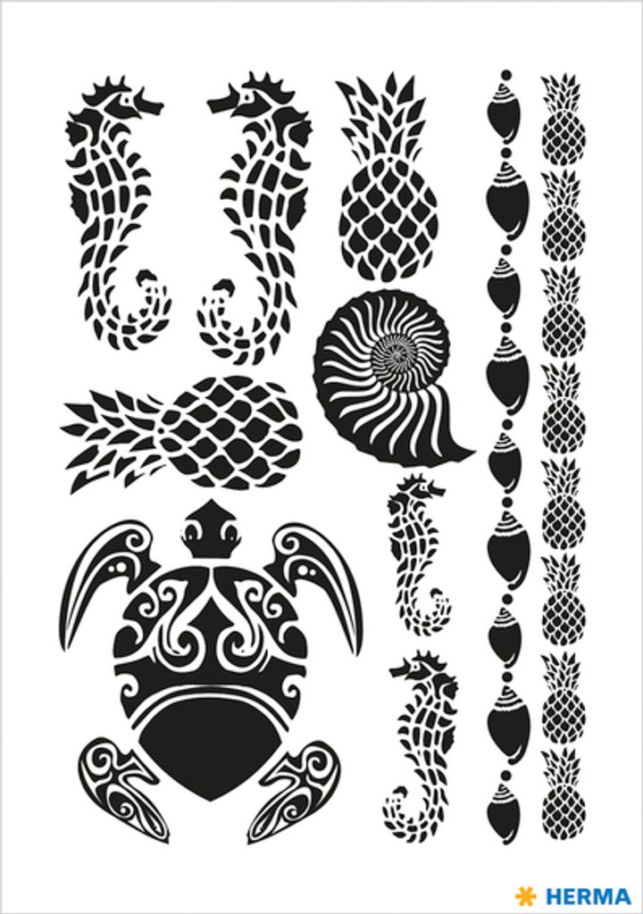 Herma FASHIONLine CLASSIC Tattoo Black Caribbean Schwarz Größe 10 Stück