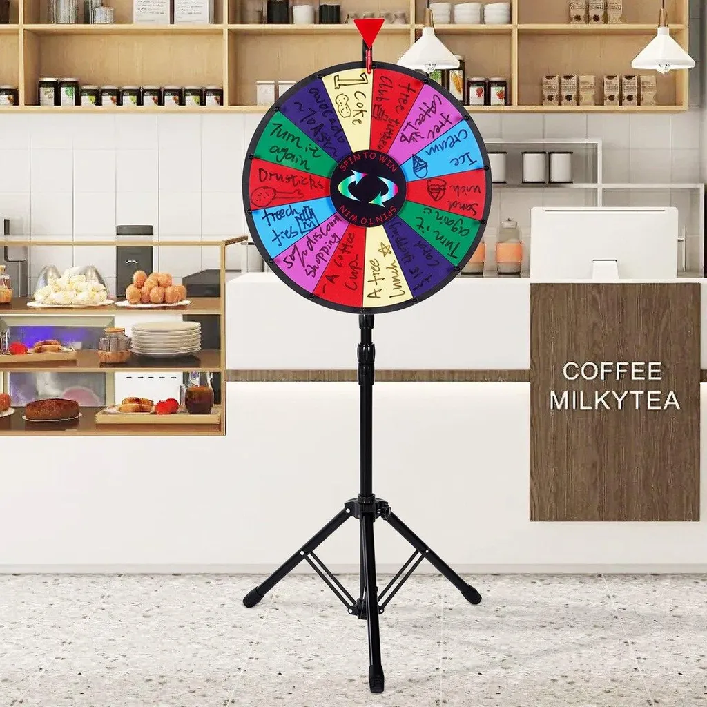 Roue de la fortune 14 cases effaçables - Support professionnel au sol - 8