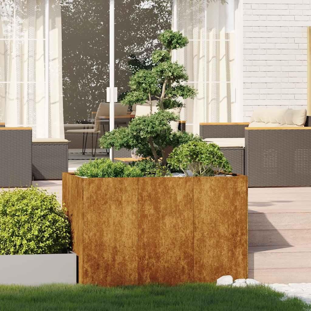 vidaXL květináč Rusty 120x80x80 cm Ocel odolná proti Obrázek produktu 