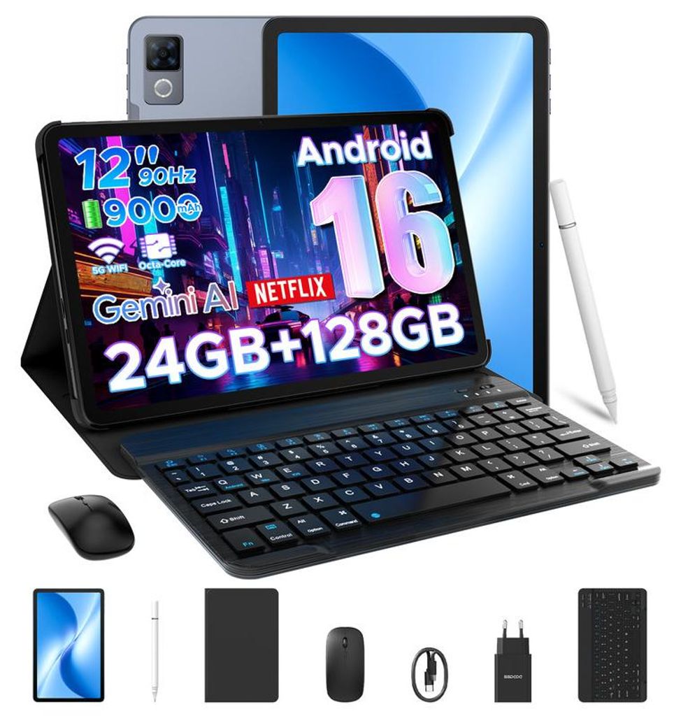 Tablet DOOGEE U12 z systemem Android, 12-calowy, 24 GB Zdjęcie produktu 