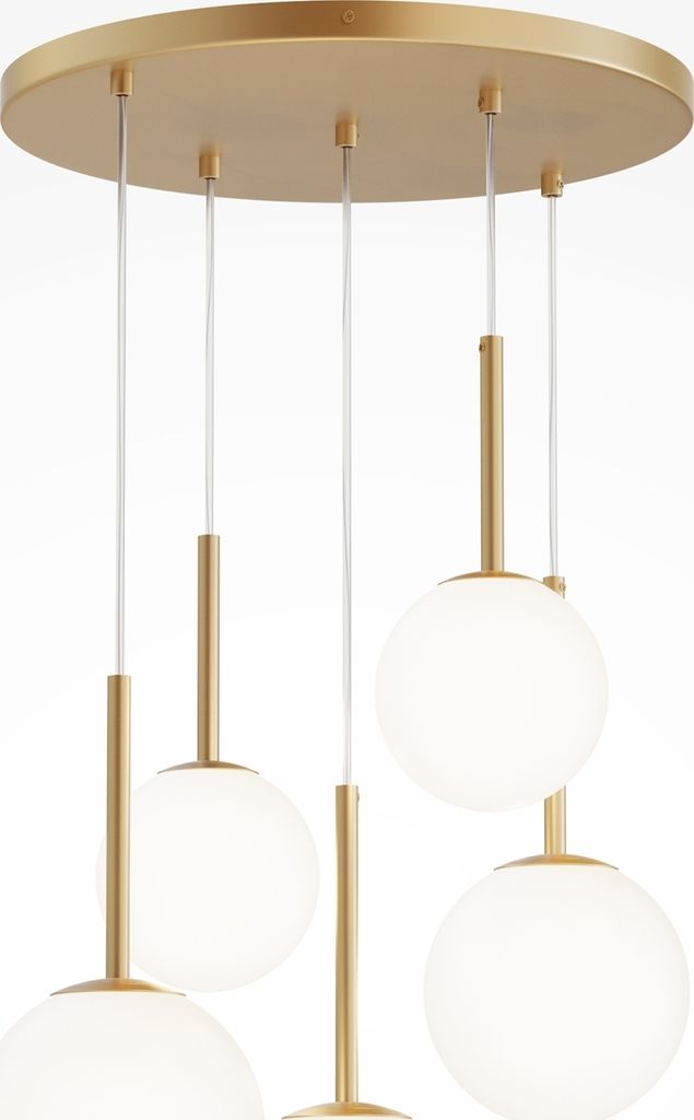 Maytoni Pendelleuchte Hängeleuchte Modern Art Deco, Basic form Gold, Metall , IP 20, AC 220-240, E14, 5 Glühbirnen (nicht inkl.), 40W, für Wohnz...
