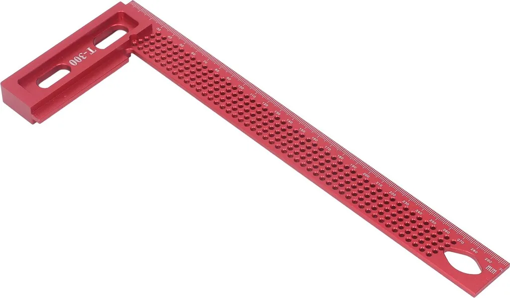 Équerre perforée légère en aluminium, règle d'angle rouge haute précision