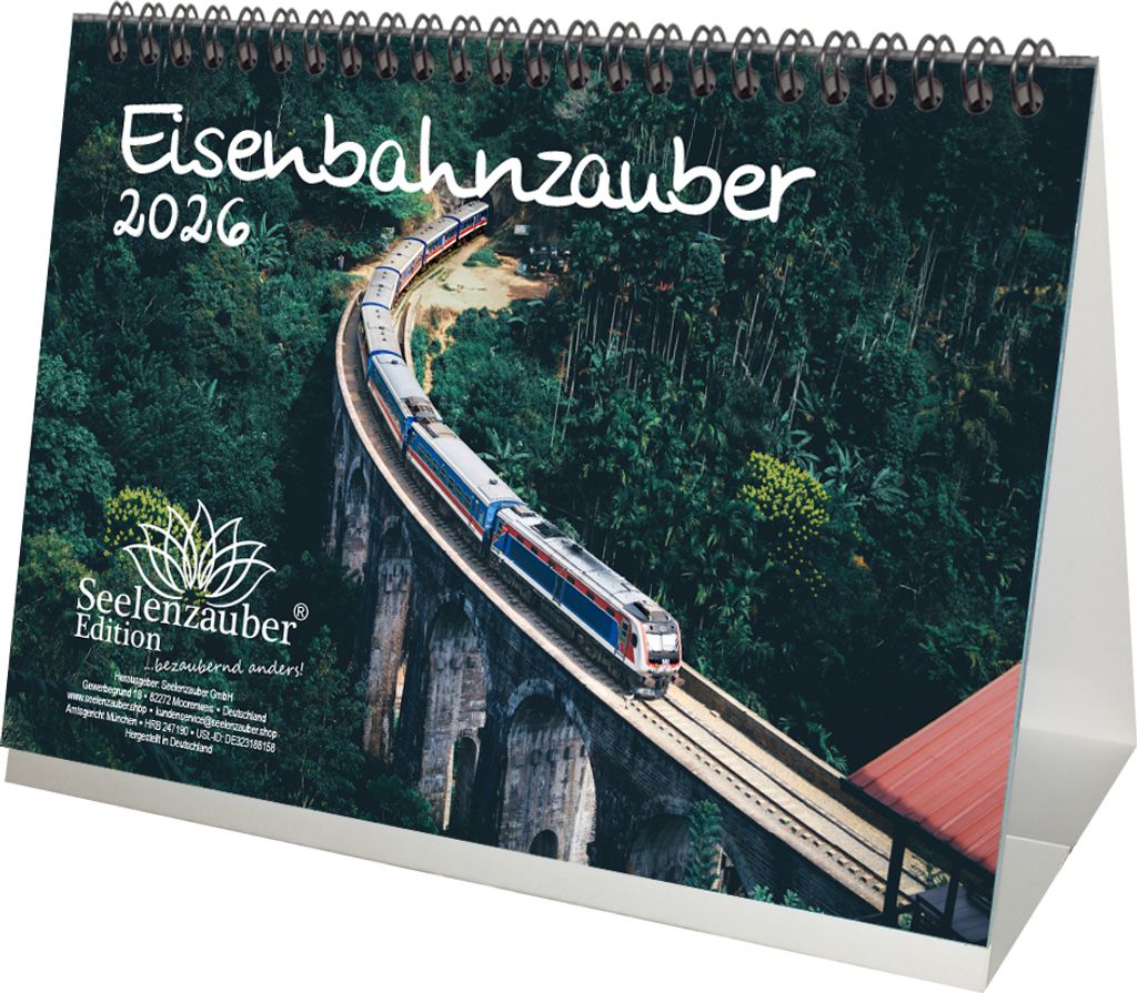 Eisenbahnzauber DIN A5 Tischkalender für 2026 Eisenbahn - Seelenzauber