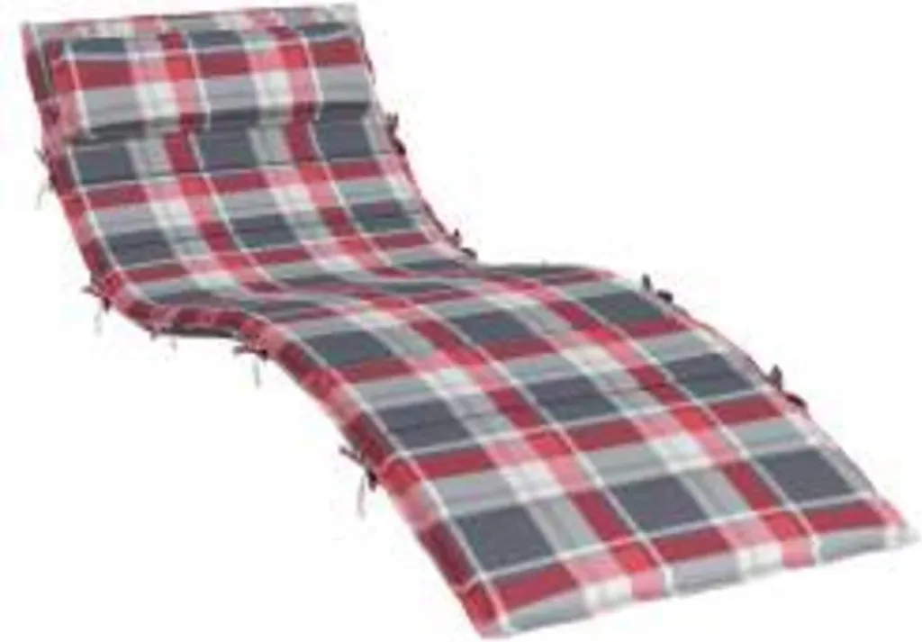 Matelas de Bain de Soleil 180 cm Rouge et Gris pour Transat de Jardin Chic