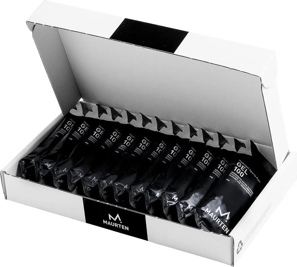 Maurten Gel 100 Boîte de 12 Gels Énergétiques 40g Goût Neutre Noir