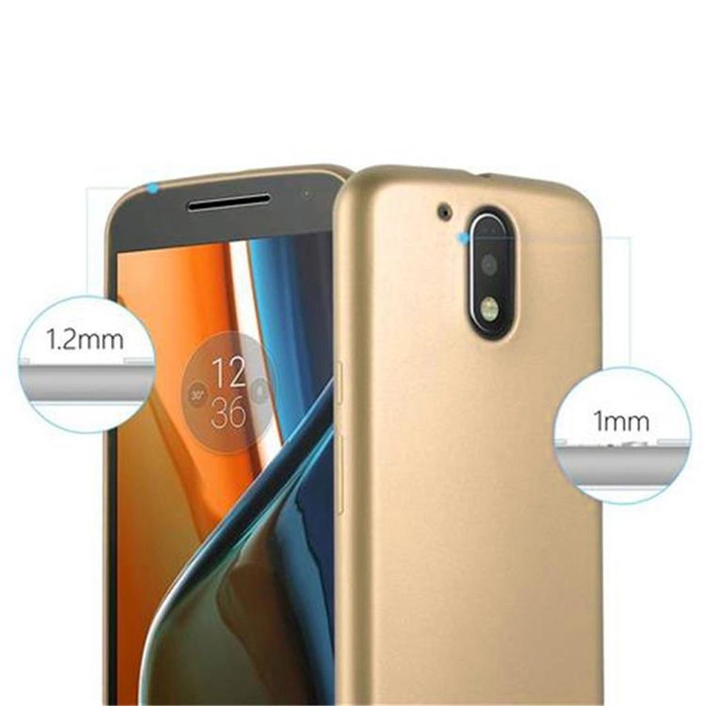 Cadorabo Schutzhülle für Motorola MOTO G4 / G4 PLUS Hülle in Gold Handyhülle TPU Silikon Etui Cover Case