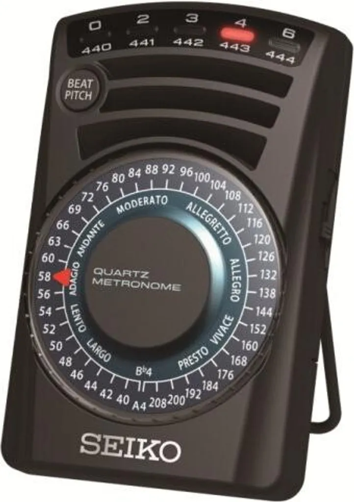 Seiko SQ60 BK Métronome à Quartz Noir avec Son de Style Mécanique