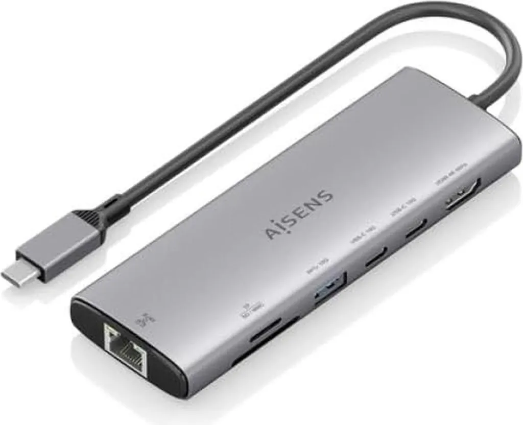 Aisens ASUC-7P032-GR Docking Station USB-C Estetica e Potenza 7-in-1