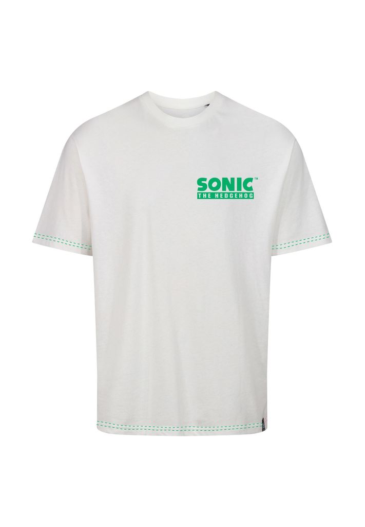Recovered T-Shirt Sonic Japanese Text mit angesagtem Print im Japanese-Stil Ecru XXL