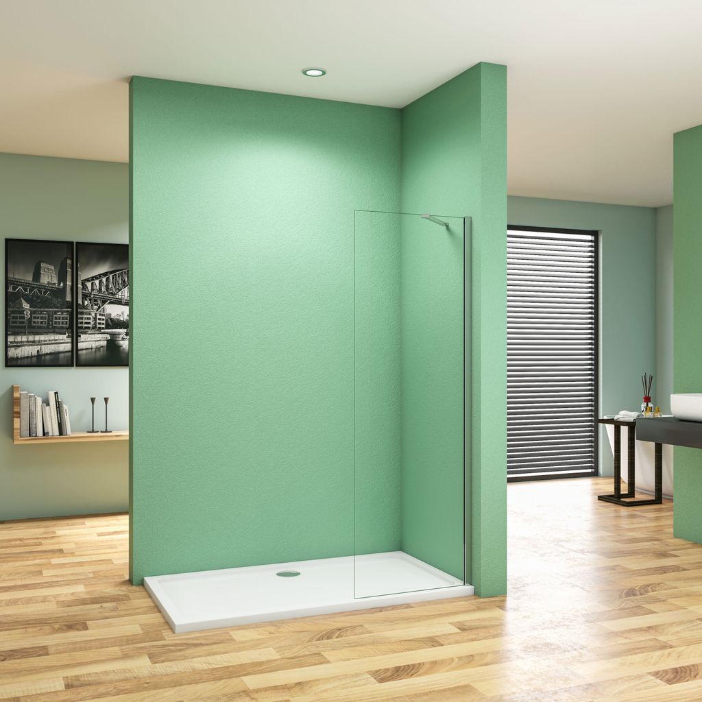 Aica Walk in dusche 80x200cm 8mm NANO ESG-Glas Duschwand Duschtrennwand 50cm Diagonal stabilisator Duschabtrennung