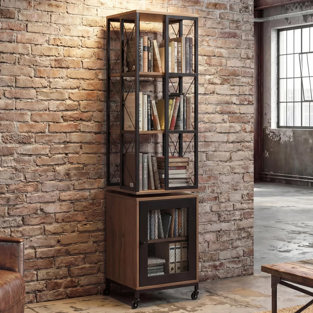 Bibliothèque de bureau pivotante pour petits espaces 162x40x42cm MVG