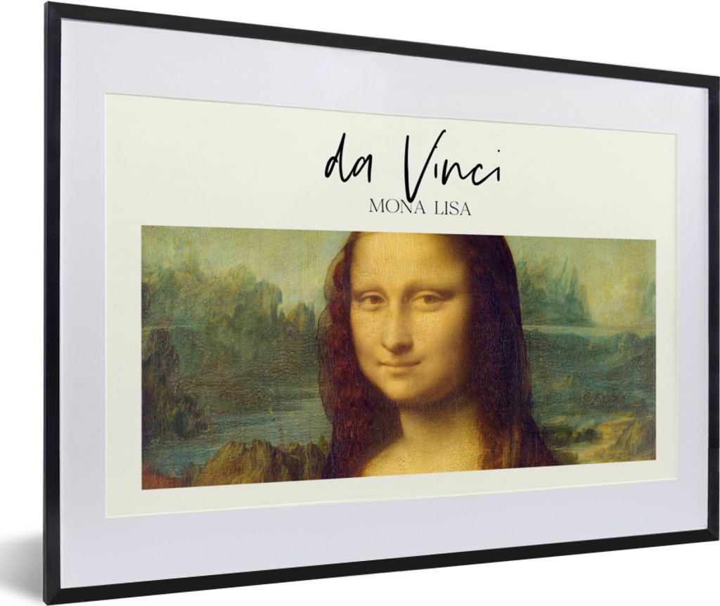 MuchoWow Gerahmtes Poster Mona Lisa - Da Vinci - Kunst 60x40 cm - Poster mit Schwarzem Bilderrahmen Wandposter Rahmen Foto Bilder - Schlafzimmer ...