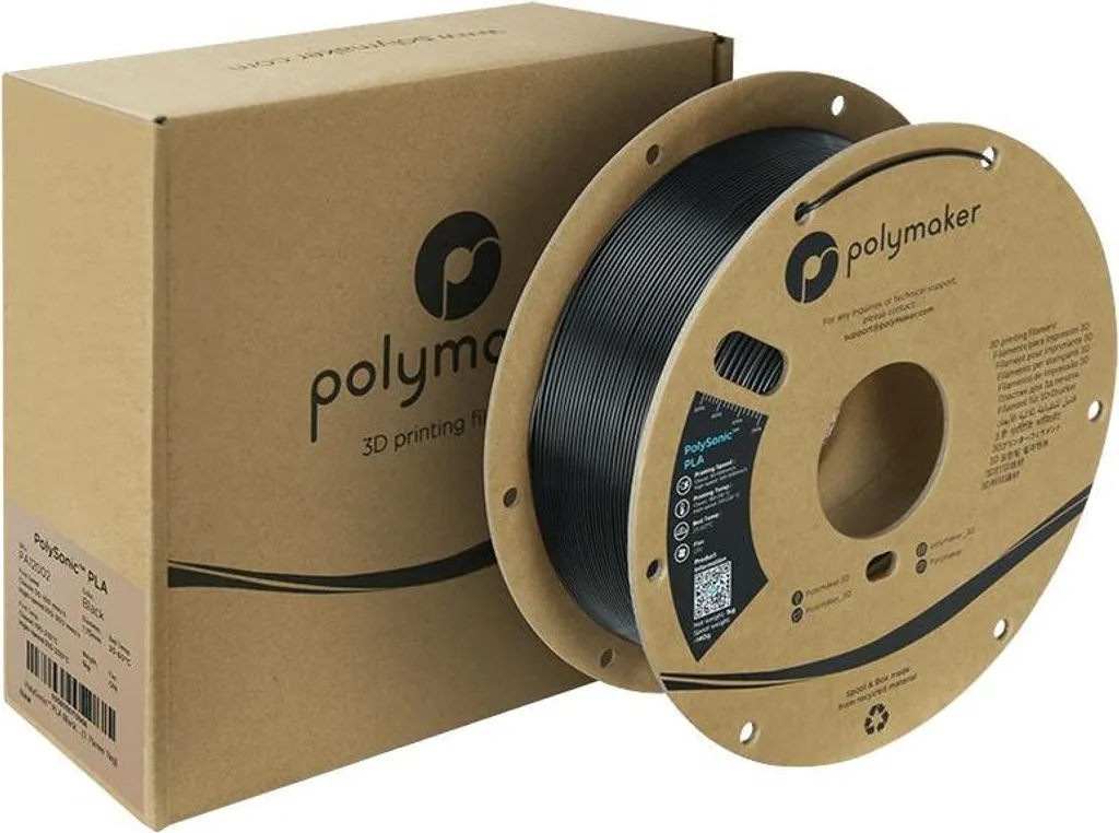 Filament PLA PolySonic Polymaker 1.75mm Noir 1kg pour Impression Rapide - 3