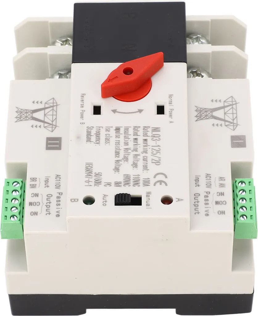 ATS Double Puissance 100A 110V 2P Montage Rail 35mm Haute Performance - 7