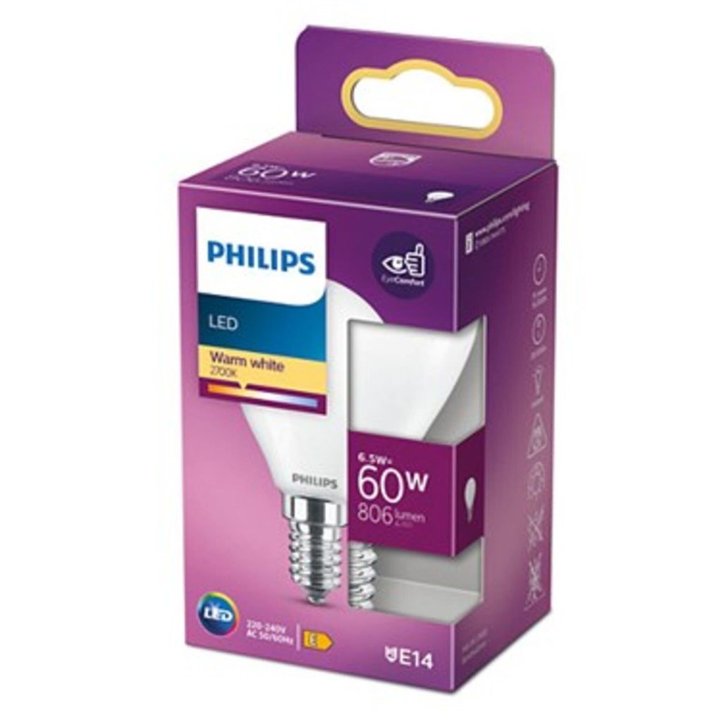 Philips LED Filament Leuchtmittel P45 Tropfen 6,5W = 60W Produktbild 