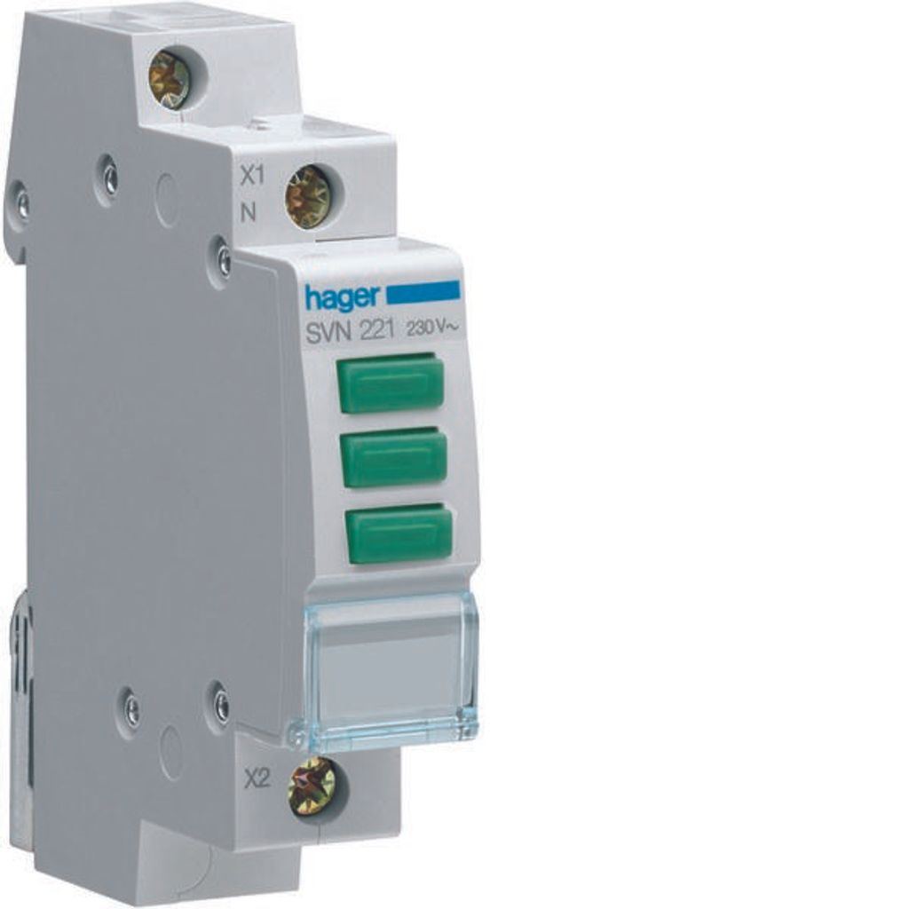 Spia LED 3x verde 230V AC Hager SVN221 Immagine del prodotto 