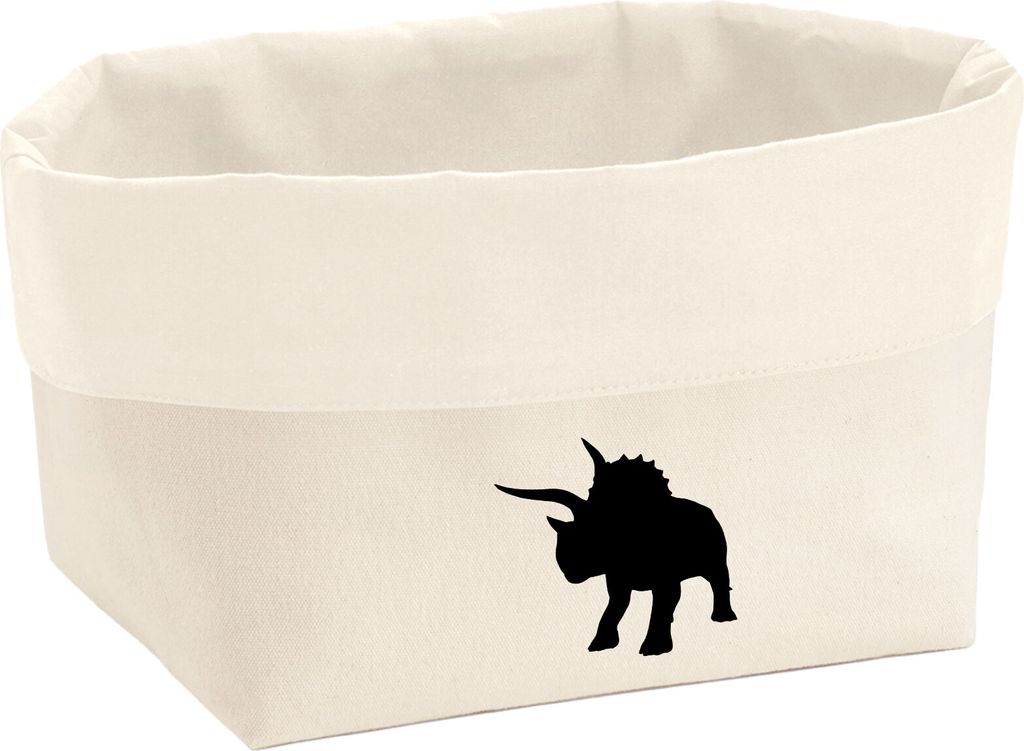 Huuraa Organizer Triceratops Dinosaurier 3 Liter Medium Canvas Baumwolle Utensilo Geschenkidee