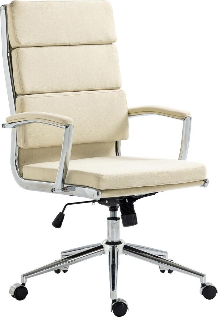 CLP Bürostuhl Cleveland I Echtleder, Kunstleder oder Stoffbezug,creme Stoff