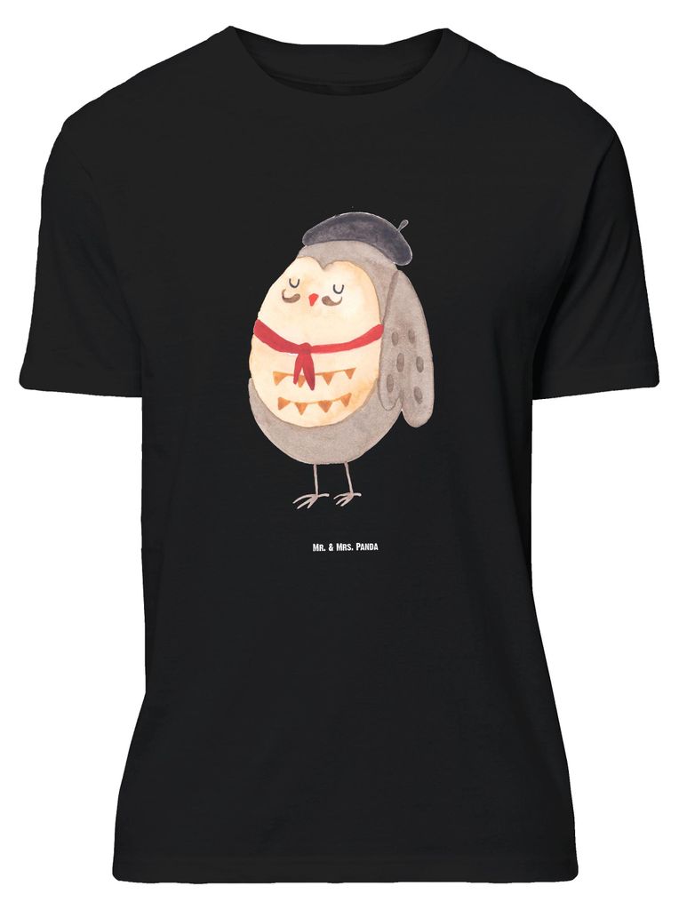 Mr. & Mrs. Panda Größe S T-Shirt Eule Frankreich - Schwarz - Geschenk, Das Leben Ist schön, Tshirt, mit Spruch, Owl, oberteil, La Vie Est Belle,...