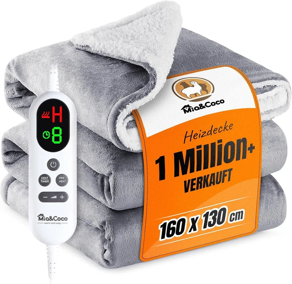 Couverture chauffante à 10 niveaux de température lavable en machine