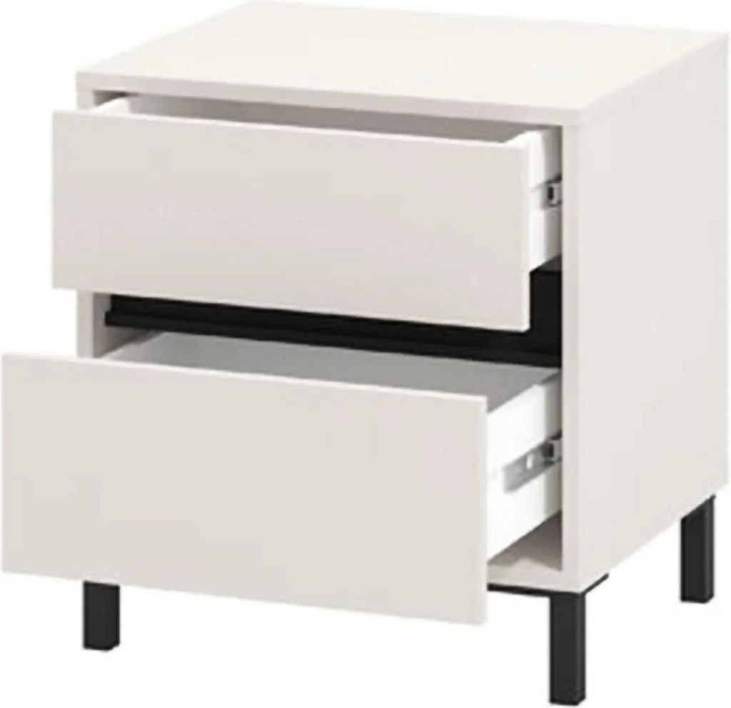 Table de Chevet Blanche avec Étagère Combatte pour Suite Parentale