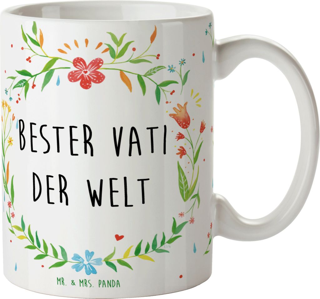Mr. & Mrs. Panda Kaffeebecher Vati - Geschenk, Pott, Produktbild 