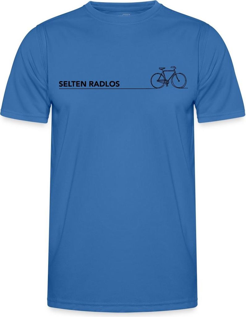 Spreadshirt Selten Radlos Minimalistisch Fahrrad Spruch Funktionsshirt Herren, 3XL, Königsblau