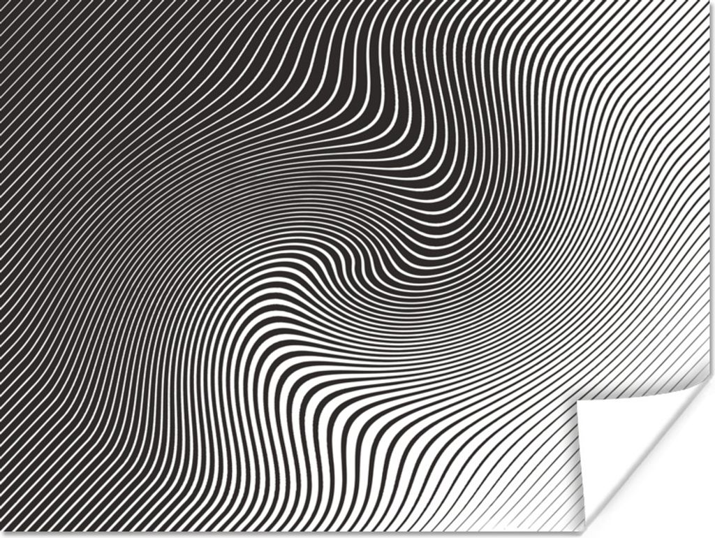 MuchoWow Poster Optische Täuschung mit Linienstruktur 40x30 cm - Plakate für die Wände - Poster Wohnzimmer