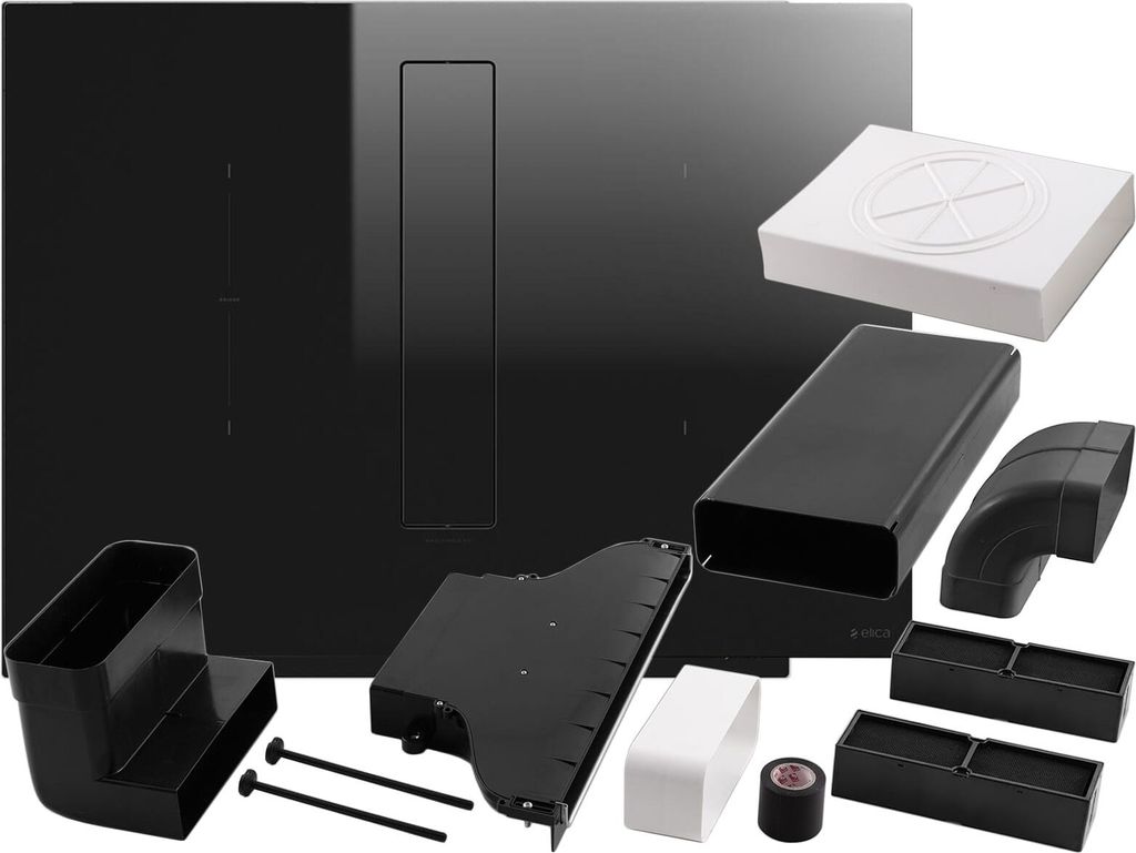 Elica SET NikolaTesla Fit PRF0167054 Kochfeldabzug Induktion Schwarz + KIT0167757 Installationsset Umluft